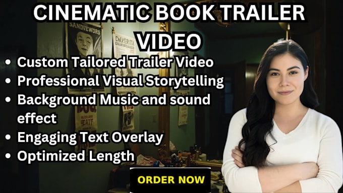create a cinematic book trailer video for book promo ebook readers amazon seo