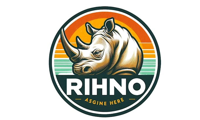 create a mascot animal creative playful rhino logo