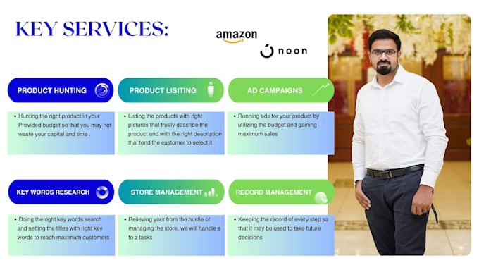 do amazon and noon account management with my expertise