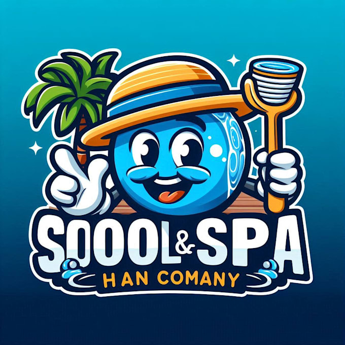 do make pool and spa mascot logo design with express delivery