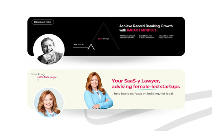 design a professional linkedin banner and featured section