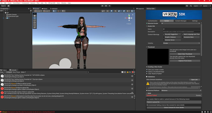 upload a vrchat avatar for you in less than 1h