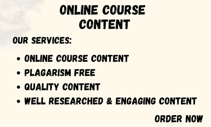 write online course content for any subject