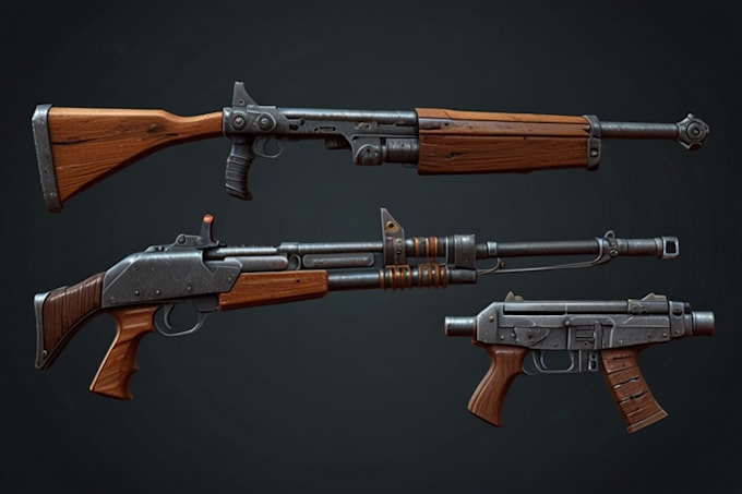 Create 3d game assets game assets 3d weapon with high resolution ...