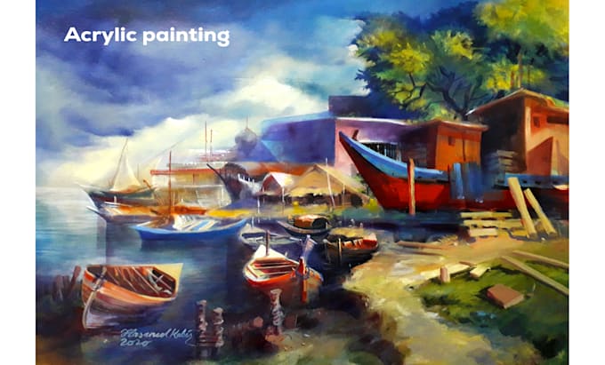 create original acrylic and oil paintings from your reference with free shipping