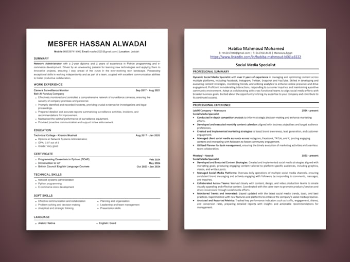 design and write a professional ats resume, cv, cover letter