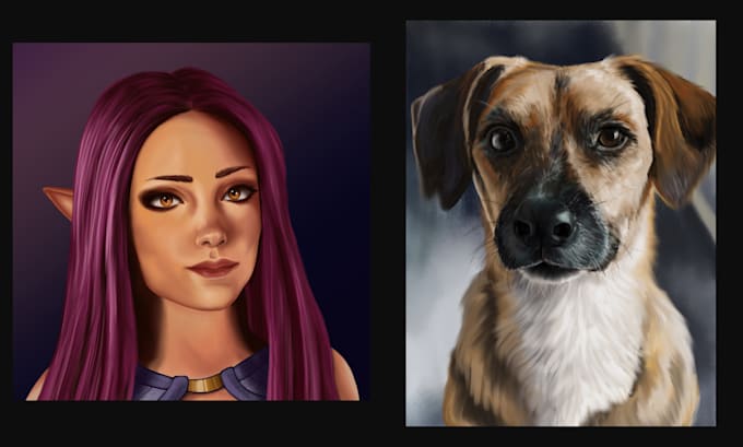 draw illustration, portrait, romance, pets