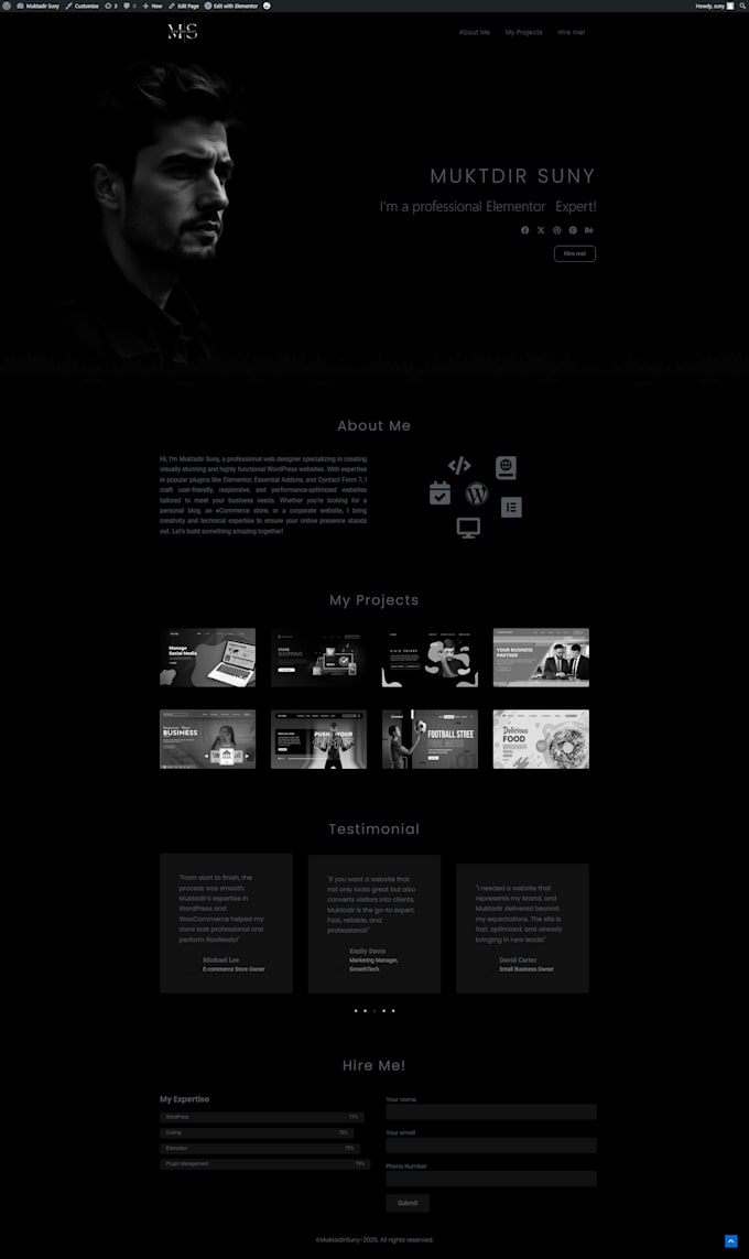 create responsive wordpress landing page with elementor
