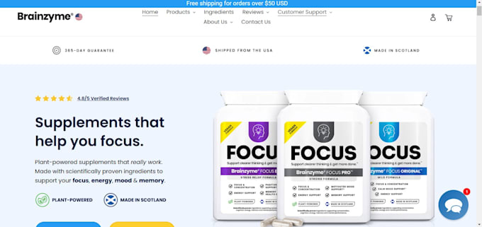 build7figure profitable nootropic store supplement ecommerce store website in 7d
