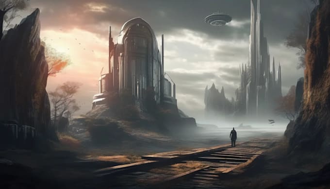 do sci fi horror and fantasy scene concept art illustrations