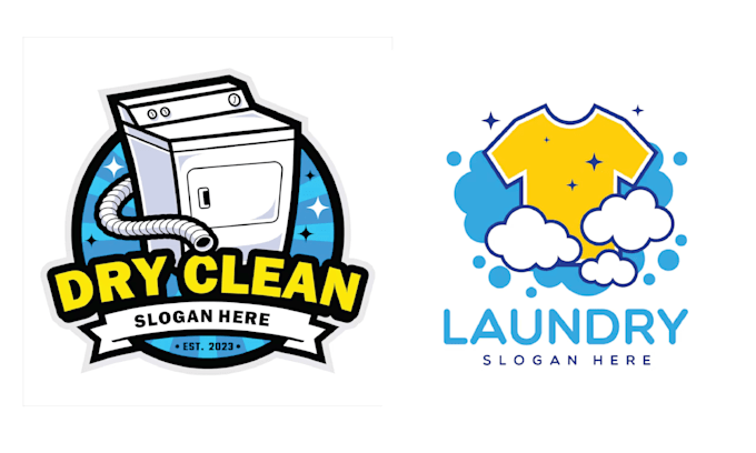 make high resolution cleaning cartoon laundry logo