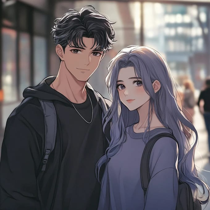 draw your couple character with anime style