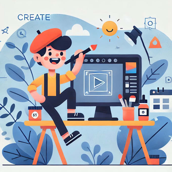 create flat vector minimalist character illustration
