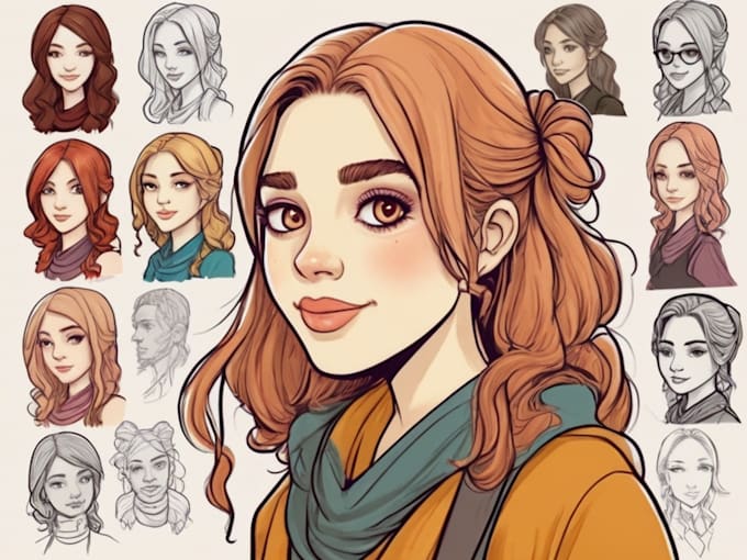 create simple character doodle art