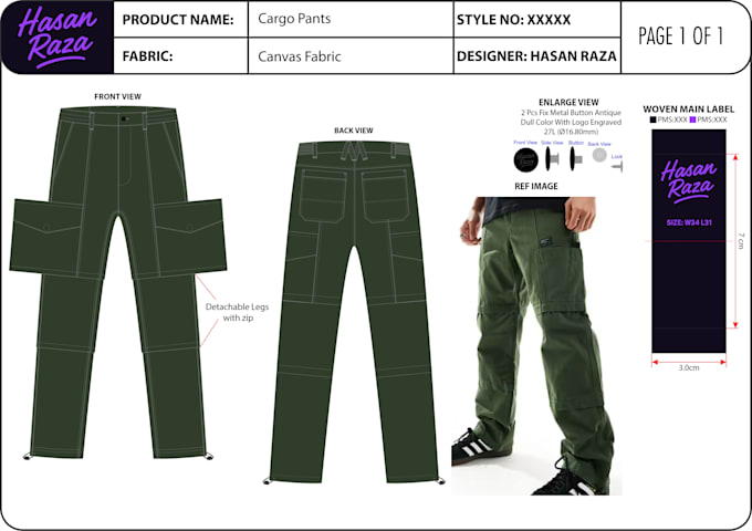 create factory ready garment tech packs and apparel fashion designs