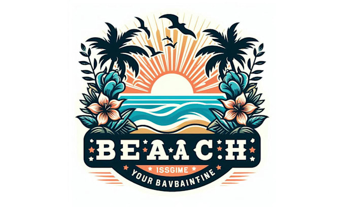 design unique juice bar, beach logo