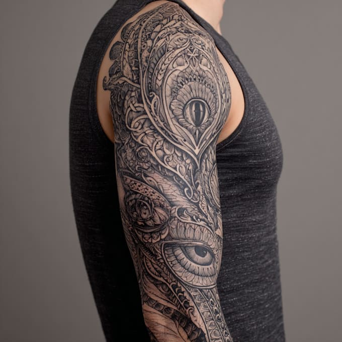 create custom tattoo design, unique tattoo, tattoo sleeve