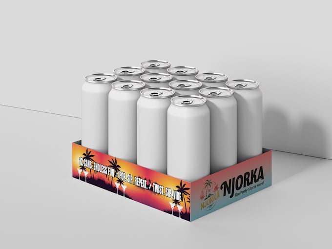do beverage, energy drink, 12 pack, can, case, tray, packaging and label design