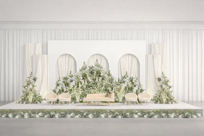 draw custom wedding sketch into wedding presentation