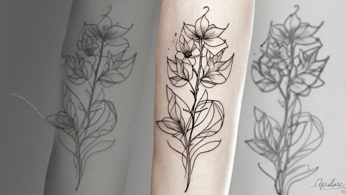 make fine line tattoo design draw a minimalist line art