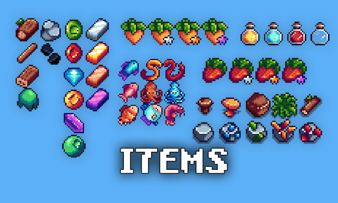 create pixel art UI, items and portraits for your game
