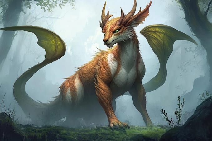 draw custom character and creature for fantasy character art