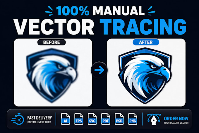 vector tracing, vectorize logo redraw,convert image to vector, png to svg,ai eps