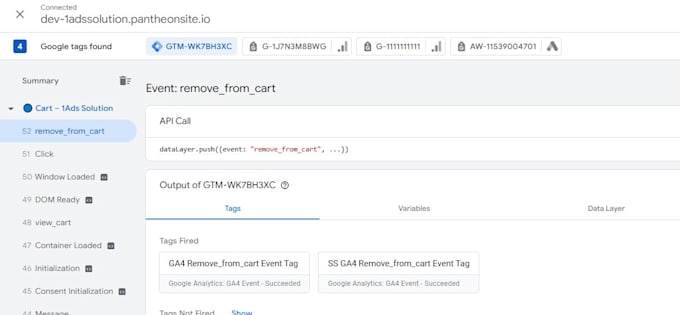 setup ga4, server side ecommerce tracking  via GTM for meta and instagram
