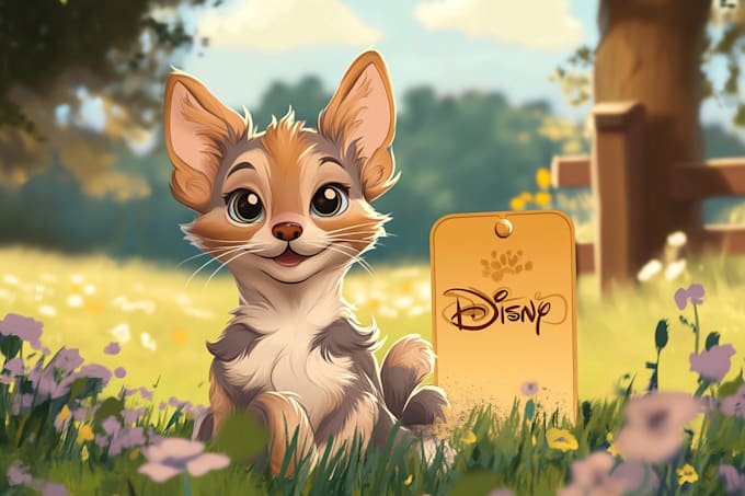 make a unique artwork of a disney pet portrait