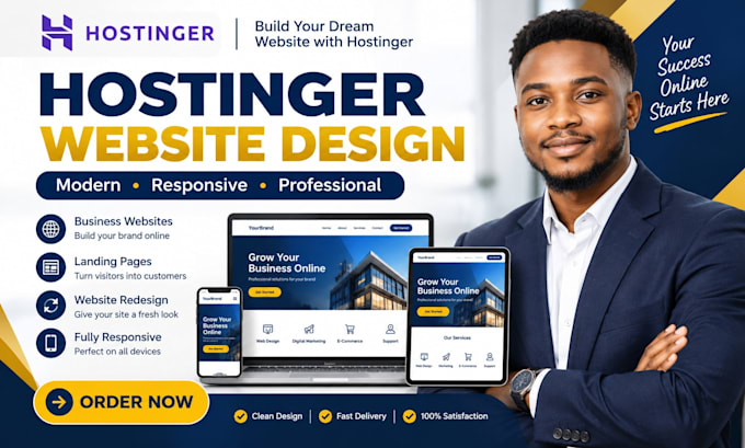 build a professional hostinger website, landing page or business website