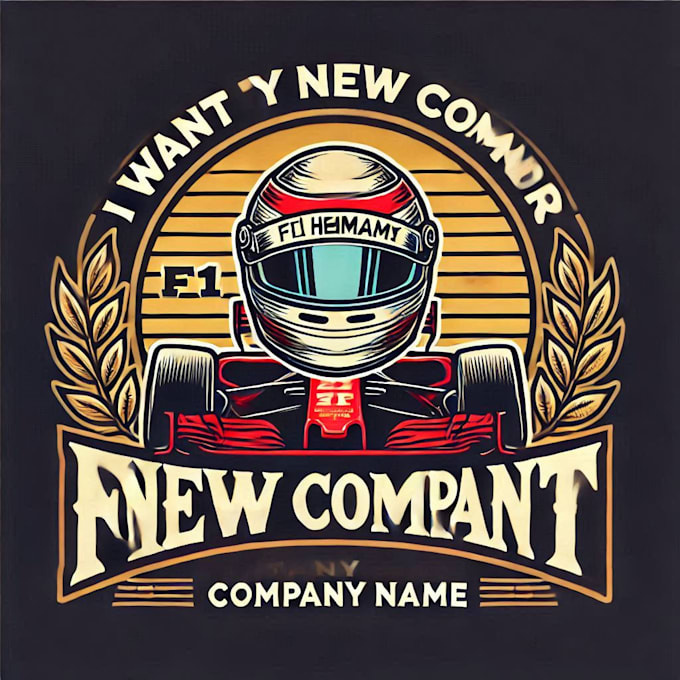 do f1 helmet vintage logo design with express delivery