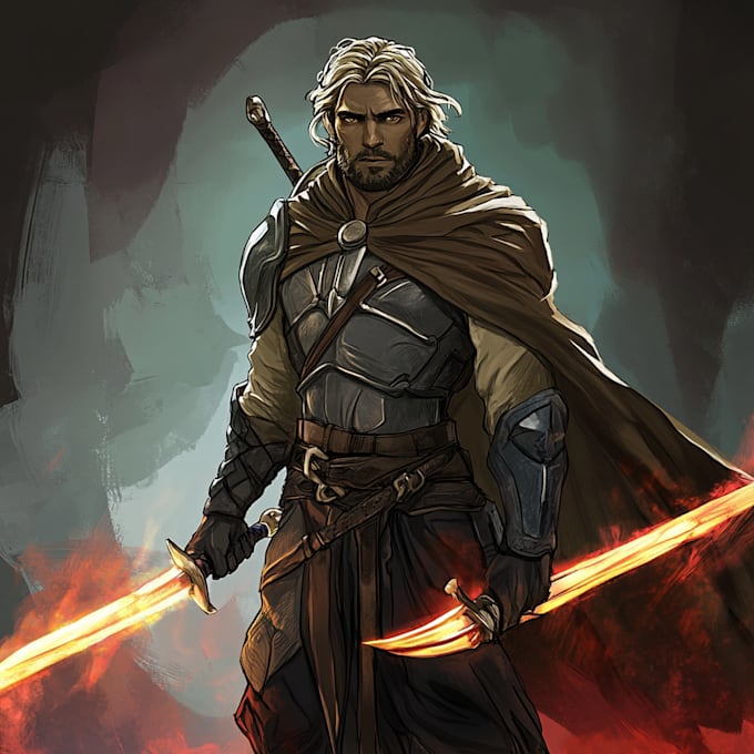 draw dnd character design, concept art illustration
