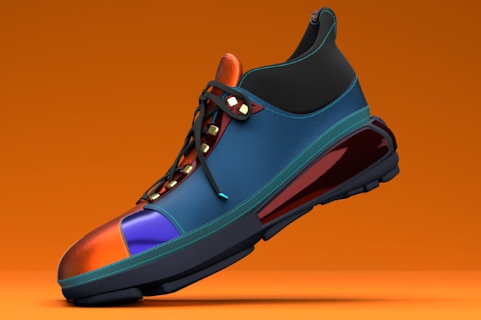 Do 3d shoe model 3d sneakers design footwear modeling for animation by ...
