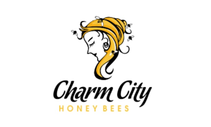 unique eye catching honey bee logo