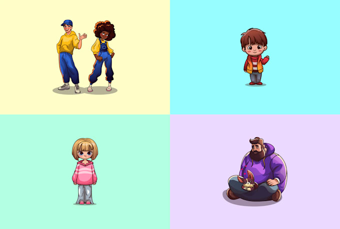 draw cute cartoon human character