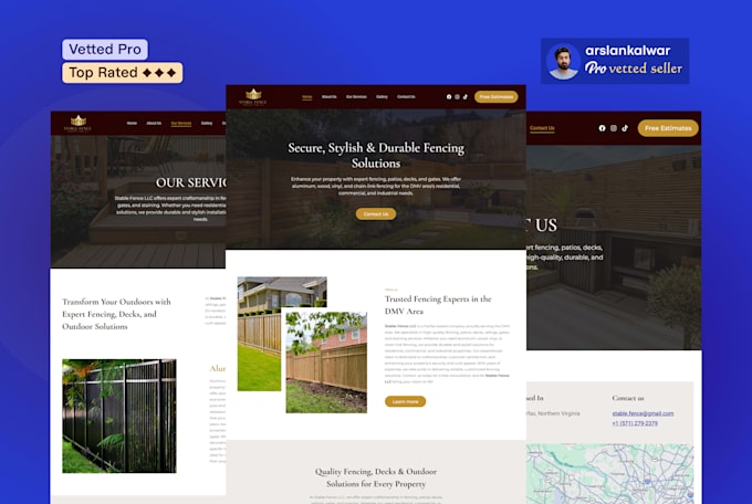 design lawn care landscaping gardening patio fencing deck tree website