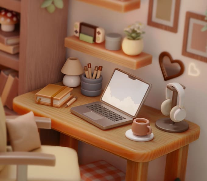 make custom stylized isometric 3d room and low poly models for you