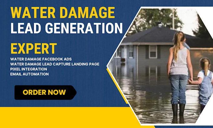 water damage website water restoration facebook  leads generation landing page