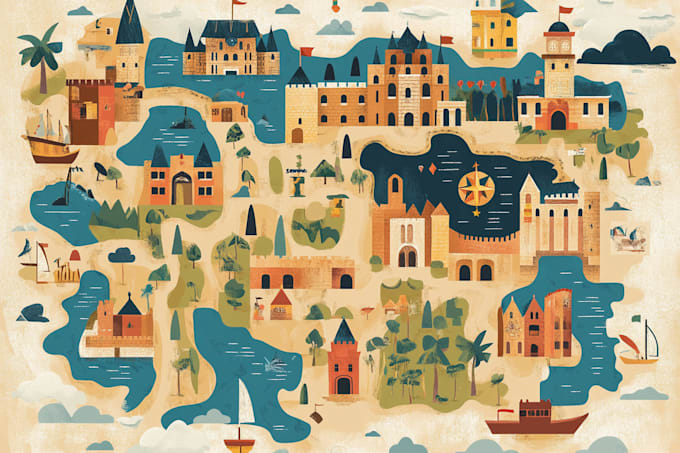 draw a vector maps, festival maps in illustrator