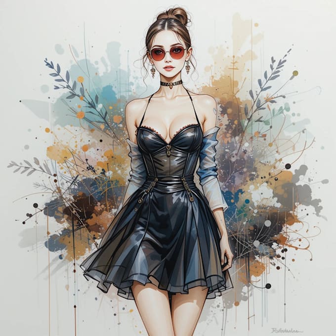 Make a digital fashion illustration in my style by Satsout | Fiverr