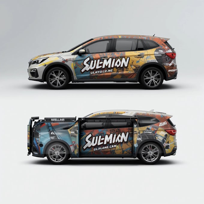 attractive car wrap design and vehicle wrap design