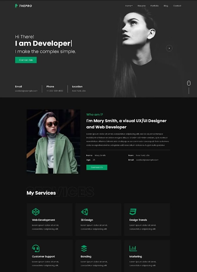 desgin wordpress landing page