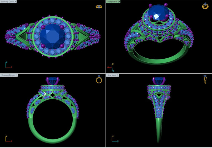 design custom 3d jewelry cad models on rhinoceros and matrix