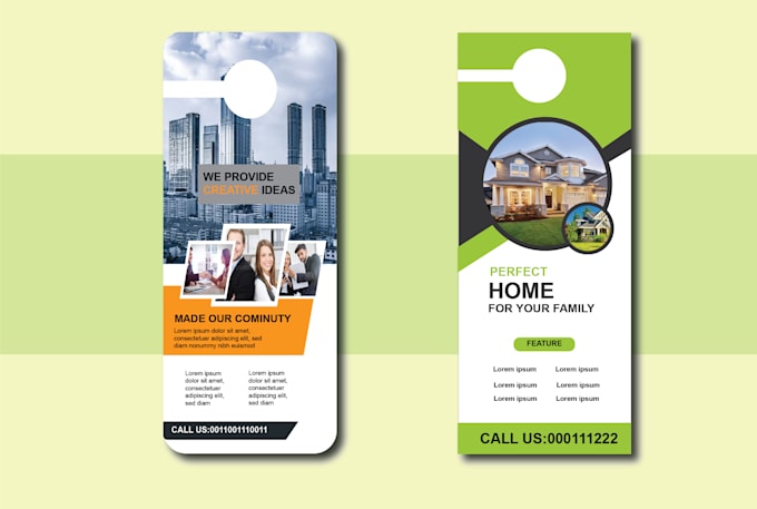do modern , minimalist and professional door hanger design