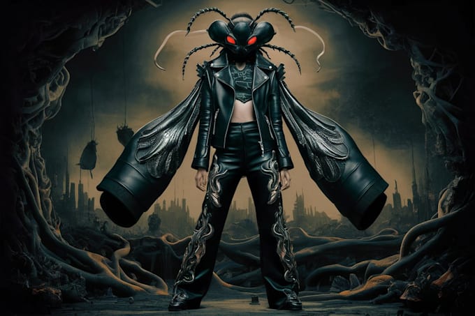 draw a custom dark surrealism for apparel