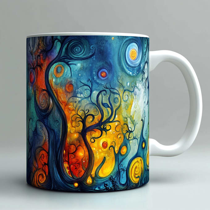 create a custom coffee mug design or coffee cup design