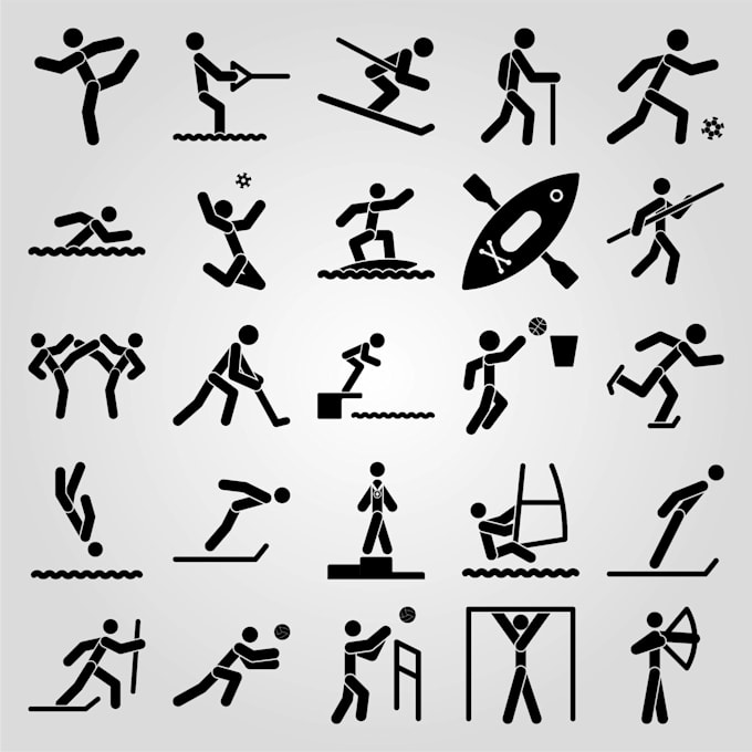 create minimalist black and white icon sets