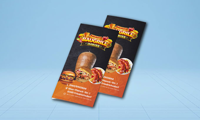 design menu cards, flyer, tri fold brochure