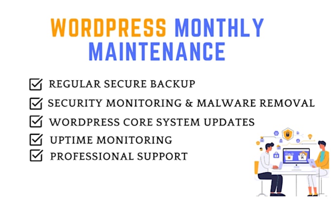 do wordpress monthly maintenance, speed, security, updates