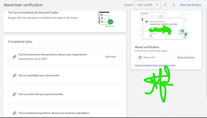 do business operations verification google ads in few hours